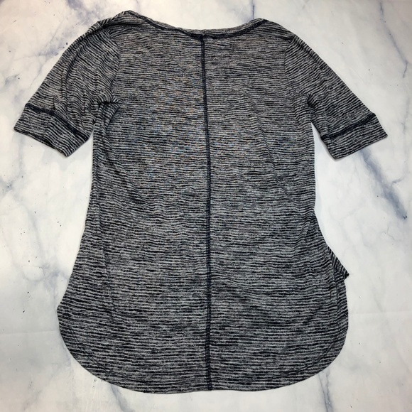 Athleta Grey Stripe Breezy Top Short Sleeve Tee - Picture 3 of 8